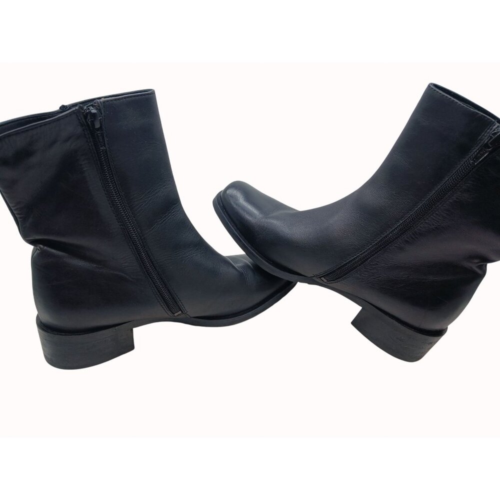 Santana Canada Black Leather Ankle Boots Side Zipper Closure Women’s Size 9 - Picture 9 of 13